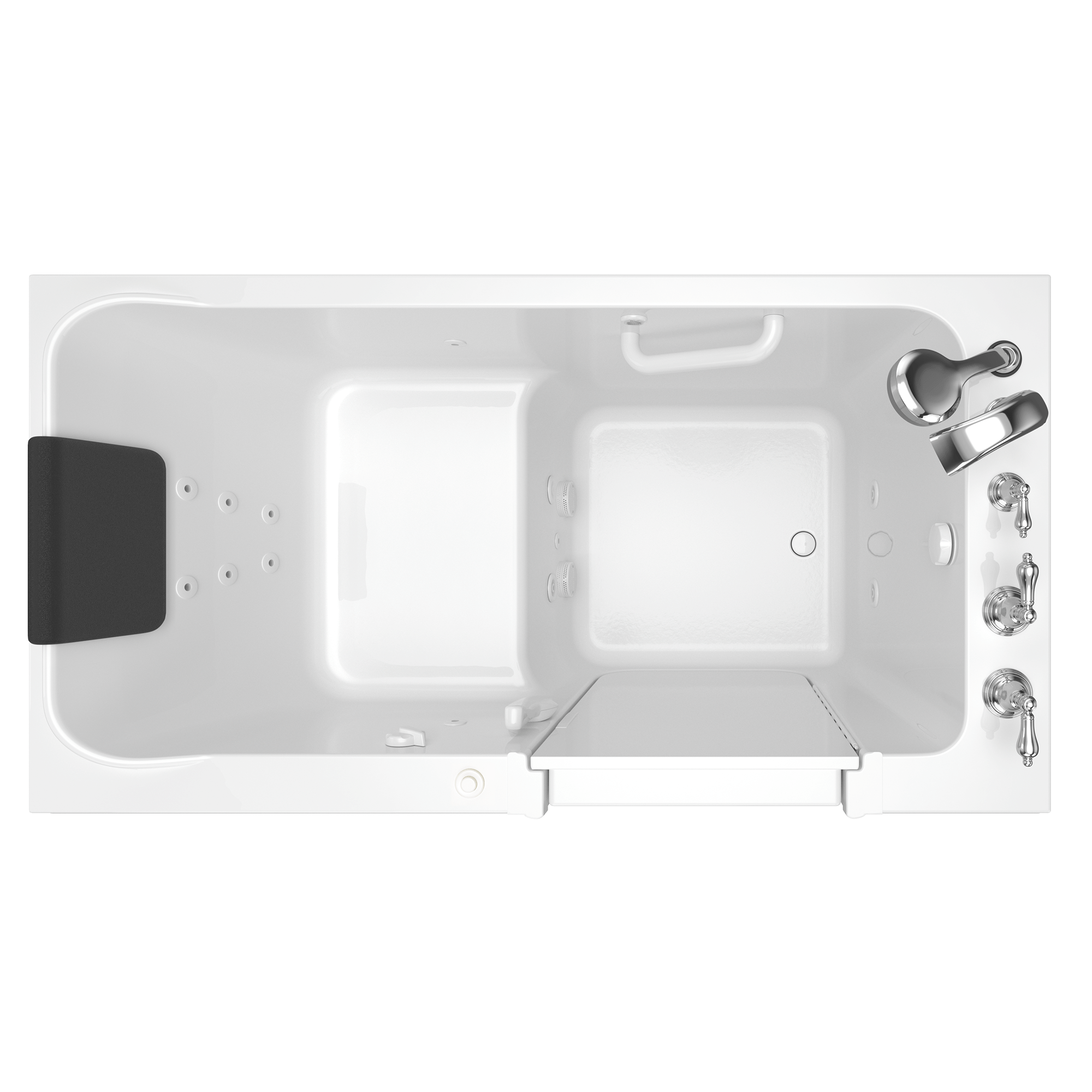 Acrylic Luxury Series 32 x 60  Inch Walk in Tub With Whirlpool System   Right Hand Drain With Faucet WIB WHITE